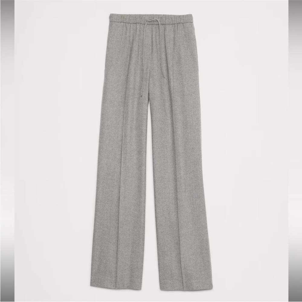 Banana Republic Woman’s Wool Gray Herringbone Pull-On Trouser Pants Size XL - Picture 2 of 10